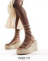 Фото #1 товара Simmi London Wide Fit Simona embellished espadrille in gold