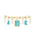 Фото #1 товара Women's Quartz Gold-Tone Alloy Turquoise Charm Bracelet Watch, 18mm