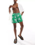 Jack & Jones swim shorts with octopus print in green