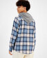 Фото #4 товара Men's Andrew Plaid Hooded Flannel Shirt, Created for Macy's