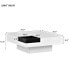 Modern Minimalist Design Square Coffee Table With Detachable Tray And Plug-In 16-Color LED