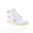 Reebok Club High Womens White Leather Lace Up Lifestyle Sneakers Shoes