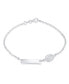 ფოტო #1 პროდუქტის Dainty Virgin Mary Thin Religious Identification ID Bracelet Curb Cuban Chain Link Silver Sterling 7 Inch