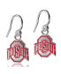 ფოტო #2 პროდუქტის Women's Ohio State Buckeyes Silver-Tone Enamel Dangle Earrings