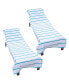 Фото #1 товара Chaise Lounge Cover (Pack of 2, 30x85 in.), Cotton Terry Towel with Pocket to Fit Outdoor Pool or Lounge Chair, White with Colored Stripes