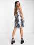 Фото #2 товара River Island sequin slip mini dress in silver