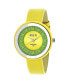 ფოტო #1 პროდუქტის Unisex Celebration Yellow Genuine Leather Strap Watch 38mm