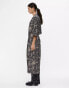 Object hybrid midi shirt dress in grey vintage print Черный, 34 - фото #4