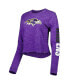 Фото #2 товара Women's Purple Baltimore Ravens Crop Long Sleeve T-shirt