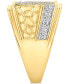 ფოტო #3 პროდუქტის Men's Diamond Diagonal Row Nugget Ring (1 ct. t.w.) in 10k Gold