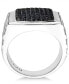 Men's Sterling Silver Ring, Black Sapphire Square (2 ct. t.w.)