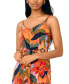 Фото #3 товара Women's Tropical-Print Tie-Waist Jumpsuit