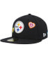 Фото #4 товара Men's Black Pittsburgh Steelers Chain Stitch Heart 59FIFTY Fitted Hat