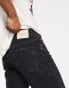 Pull&Bear wide leg jeans in black