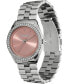 Women's Bejeweled Silver-Tone Stainless Steel Watch 34mm