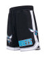 Men's Black Charlotte Hornets Chenille Team Shorts