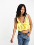 Фото #1 товара ASOS DESIGN structured satin cami with bow detail in yellow