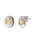 ფოტო #1 პროდუქტის Sterling Silver and 18K Gold Over Sterling Silver Crest Stud Earring