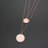 Double necklace with circular pendants made of pink gold-plated steel