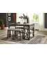 Фото #8 товара Gray Gunmetal Finish Counter Height Dining Table with Storage Shelves