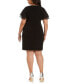 ფოტო #2 პროდუქტის Plus Size Flutter-Sleeve Side-Ruched Dress