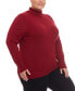 ფოტო #5 პროდუქტის Plus Size Long Sleeve Turtleneck Sweater