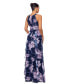 Women's Floral Chiffon Halter-Neck Gown