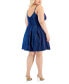 Фото #2 товара Trendy Plus Size Glitter Fit & Flare Dress