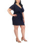 Фото #3 товара Plus Size Chiffon Flutter Faux-Wrap Dress