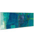 Reedy Blue I III Frameless Free Floating Tempered Art Glass Abstract Wall Art, 63" x 24" x 0.2"