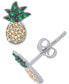 ფოტო #1 პროდუქტის Cubic Zirconia Pineapple Stud Earrings in Sterling Silver, Created for Macy's
