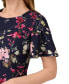Women's Floral-Print Elbow-Sleeve Crepe Dress