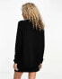 Фото #8 товара JDY slouchy longline jumper with side split in black