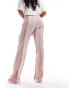 Pull&Bear embellished trouser co-ord in pink stripe