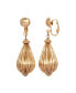 ფოტო #1 პროდუქტის Corrugated Teardrop Clip Earrings