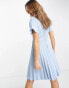 Фото #2 товара Closet London wrap front pleated mini dress in powder blue