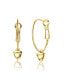 14K Gold Plated Cubic Zirconia Heart Hoop Earrings