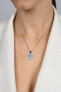 Фото #2 товара Silver pendant with blue zircons Cross PT84WAQ