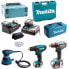 Фото #1 товара Makita Akkubohrschrauber-Set 12V + 18V + je 2x Akku & Lader + Exzenterschleifer BO5031K