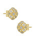 ფოტო #3 პროდუქტის 14K Gold Plated and White Gold Plated Cubic Zirconia Stud Earrings