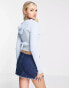 Daisy Street zip up knit cardigan in blue