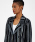 Фото #3 товара Women's Striped Faux-Button Cardigan