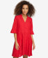 ფოტო #4 პროდუქტის Women's Cotton Eyelet Bell-Sleeve High-Low Dress