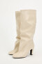 Soft leather high-heel boots