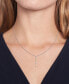 Two-Tone Stainless Steel Metallic Orb Lariat Necklace, 17" + 2" extender