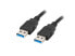 Фото #3 товара Lanberg CA-USBA-30CU-0010-BK - 1 m - USB A - USB A - USB 3.2 Gen 1 (3.1 Gen 1) - 5000 Mbit/s - Black