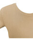 ფოტო #3 პროდუქტის Women's Cropped Rib-Knit T-Shirt, Created for Macy's