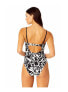 Women's Optical Illusion Piped Keyhole One Piece Swimsuit