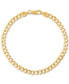 ფოტო #1 პროდუქტის Men's Concave Curb Link Chain Bracelet in 14k Gold-Plated Sterling Silver