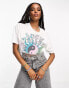 Фото #2 товара ASOS DESIGN boxy cropped t-shirt with festival graphic and diamante trim in white